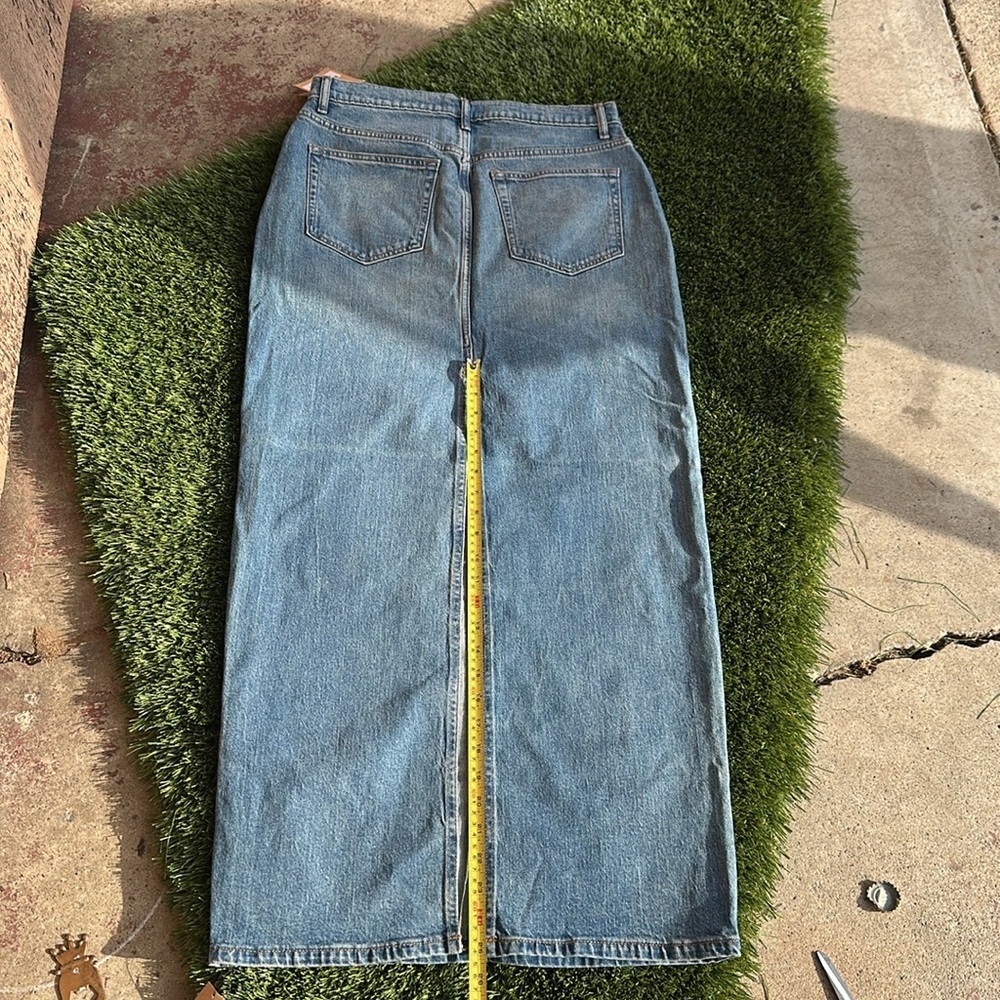 Reformation Darla Ultra High Rise Denim Maxi Skirt Size 30 new with tags - Picture 8 of 8